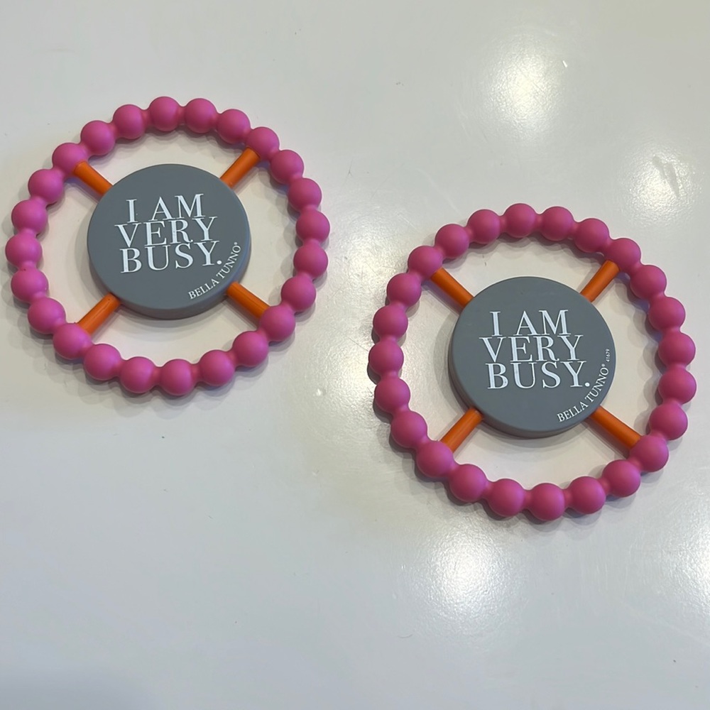 NWOT Bella Tunno Teething Rings “I am very busy”